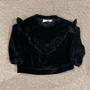 ZARA Velvet Ruffle Sweatshirt 12/18M